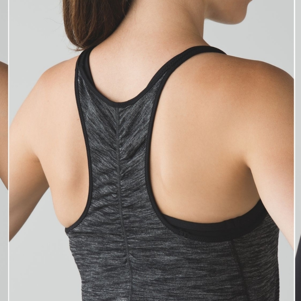 Blue What a Sport Lululemon tank.